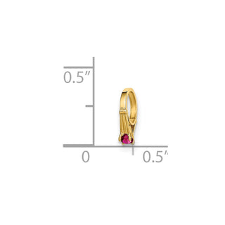 14k Yellow Gold 3D Ring with Dark Pink CZ Pendant