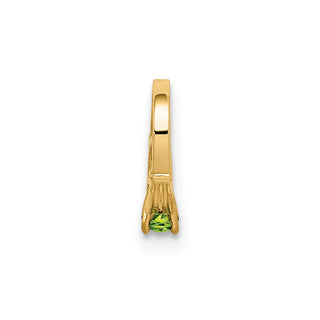 14k Yellow Gold 3D Ring with Light Green Glass Stone Pendant