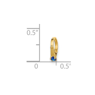 14k Yellow Gold 3D Ring with Dark Blue Glass Stone Pendant