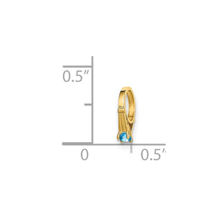 14k Yellow Gold 3D Ring with Blue CZ Pendant