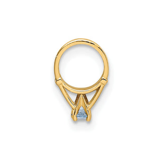 14k Yellow Gold 3D Ring with Light Blue CZ Pendant