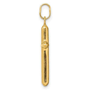 14K Yellow Gold Polished Hollow Latin Cross Charm