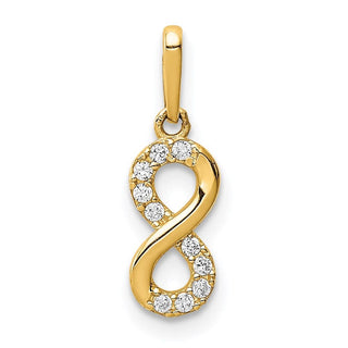14k Yellow Gold CZ Infinity Symbol Pendant