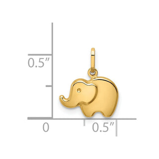 14k Yellow Gold Polished Elephant Pendant YC1421