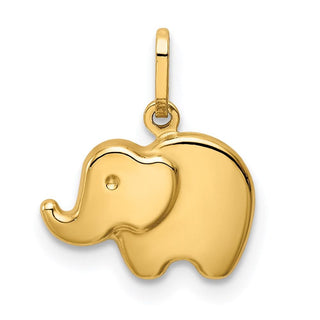 14k Yellow Gold Polished Elephant Pendant YC1421