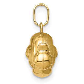 14k Yellow Gold Hollow Satin and Polished Snail Pendant