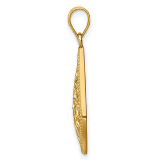 14k Yellow Gold Diamond-cut Dangle Pendant