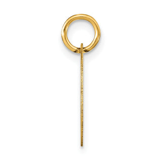 14k Yellow Gold Polished Letter A Black Epoxy Initial Disk Charm