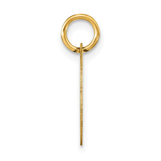 14k Yellow Gold Polished Letter C Black Epoxy Initial Disk Charm