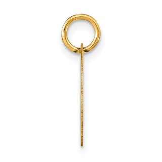 14k Yellow Gold Polished Letter D Black Epoxy Initial Disk Charm