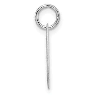 14K White Gold Polished Black Enamel Letter G Initial Disk Charm