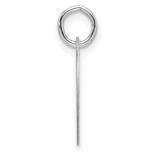 14K White Gold Polished Black Enamel Letter O Initial Disk Charm