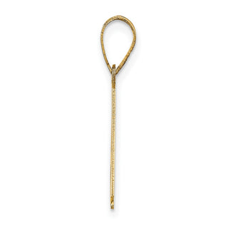 14k Yellow Gold Polished Etched Letter A Initial Pendant