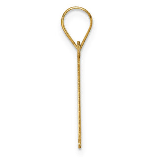 14k Yellow Gold Polished Etched Letter A Initial Pendant