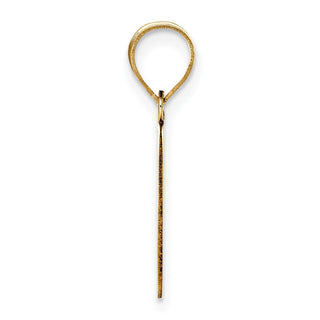 14k Yellow Gold Polished Etched Letter G Initial Pendant