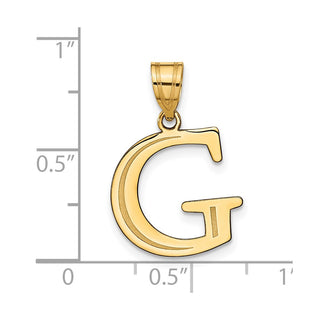 14k Yellow Gold Polished Etched Letter G Initial Pendant