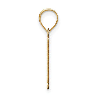 14k Yellow Gold Polished Etched Letter I Initial Pendant