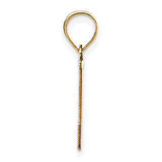 14k Yellow Gold Polished Etched Letter J Initial Pendant