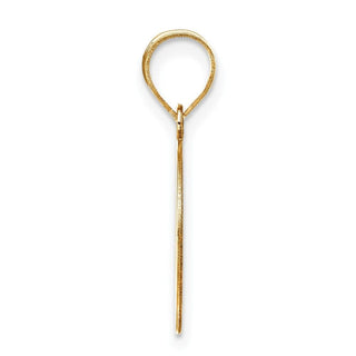 14k Yellow Gold Polished Etched Letter O Initial Pendant