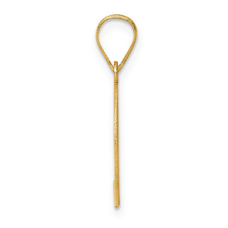 14k Yellow Gold Polished Etched Letter Q Initial Pendant
