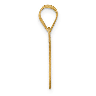 14k Yellow Gold Polished Etched Letter U Initial Pendant