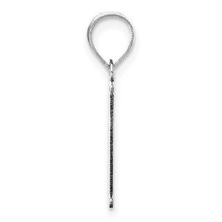14k White Gold Polished Etched Letter E Initial Pendant