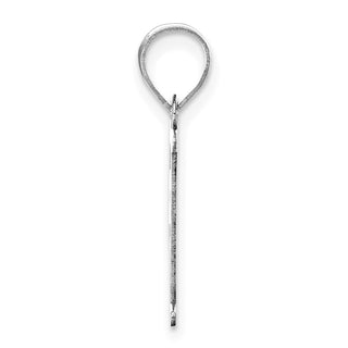 14k White Gold Polished Etched Letter F Initial Pendant