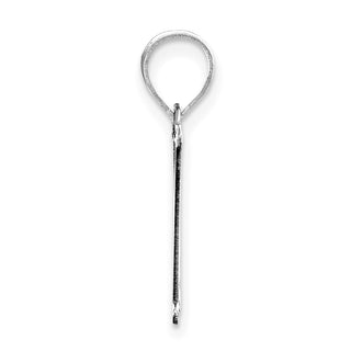 14k White Gold Polished Etched Letter H Initial Pendant