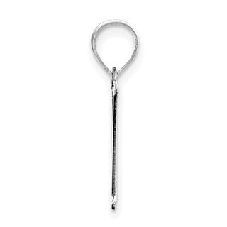 14k White Gold Polished Etched Letter H Initial Pendant