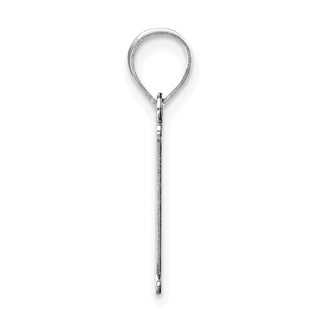 14k White Gold Polished Etched Letter I Initial Pendant