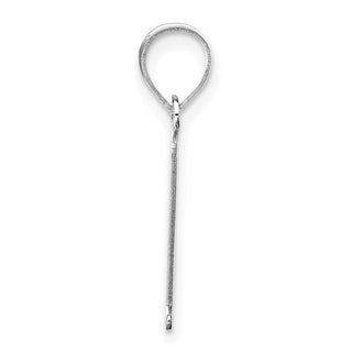 14k White Gold Polished Etched Letter L Initial Pendant
