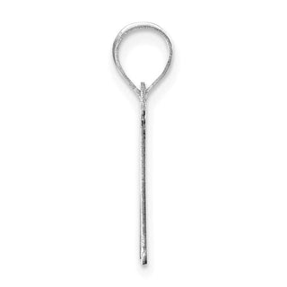14k White Gold Polished Etched Letter M Initial Pendant