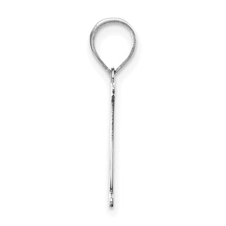 14k White Gold Polished Etched Letter N Initial Pendant