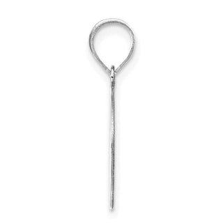14k White Gold Polished Etched Letter O Initial Pendant