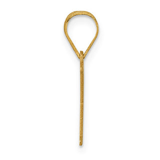 14k Yellow Gold Polished Etched Letter X Initial Pendant
