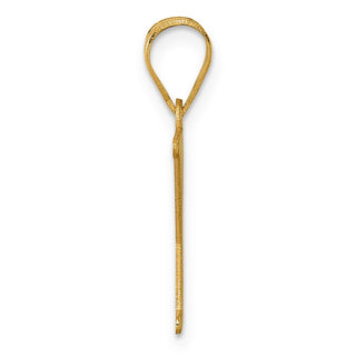 14k Yellow Gold Polished Etched Letter Y Initial Pendant