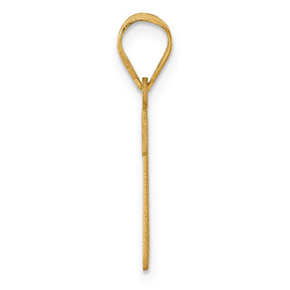 14k Yellow Gold Polished Etched Letter Z Initial Pendant