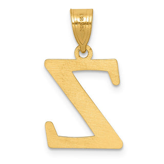 14k Yellow Gold Polished Etched Letter Z Initial Pendant