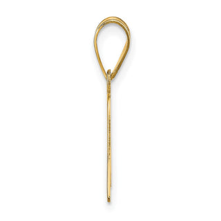 14k Yellow Gold Polished Script Letter A Initial Pendant