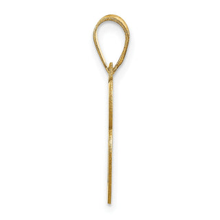 14k Yellow Gold Polished Script Letter B Initial Pendant