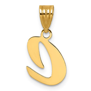 14k Yellow Gold Polished Script Letter C Initial Pendant