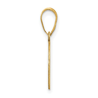 14k Yellow Gold Polished Script Letter D Initial Pendant