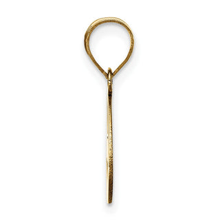 14k Yellow Gold Polished Script Letter E Initial Pendant