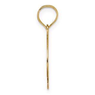 14k Yellow Gold Polished Script Letter G Initial Pendant