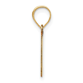 14k Yellow Gold Polished Script Letter L Initial Pendant