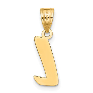 14k Yellow Gold Polished Script Letter L Initial Pendant