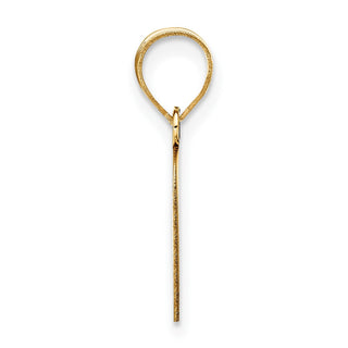 14k Yellow Gold Polished Script Letter O Initial Pendant