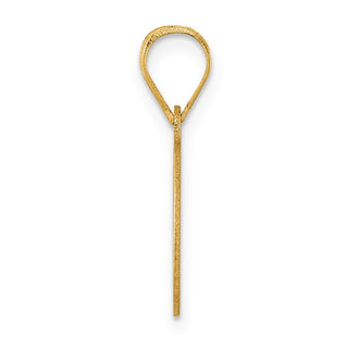 14k Yellow Gold Polished Script Letter Q Initial Pendant