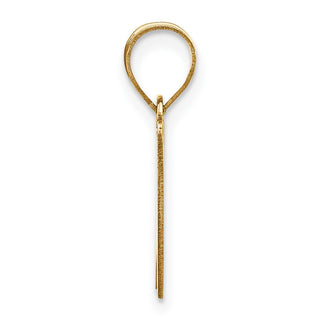 14k Yellow Gold Polished Script Letter W Initial Pendant