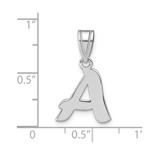 14k White Gold Polished Script Letter A Initial Pendant